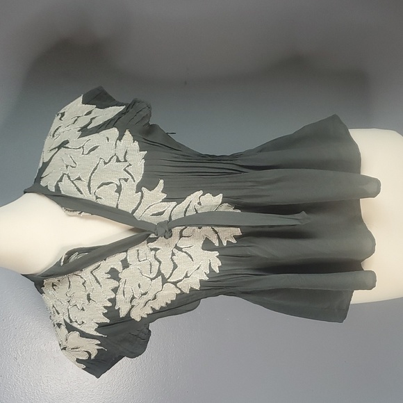 Project Alabama Anthropologie 100% Silk Vintage Look Top Blouse sz 8 - Picture 2 of 11